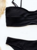 Two-Piece Simple Black Strap Swimwear