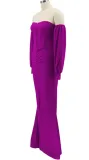 Autumn Formal Front Slit Strapless Mermaid Evening Dress Purple