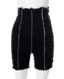Summer Casual Black High Waist Shorts