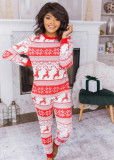 Christmas Print Family Two Piece Pants Pajama Set for Mommy