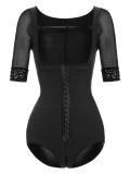 Sexy Black Short-sleeve Waist Faja Shapewear