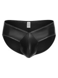 Men Black Faux Leather Sexy Clubwear Bikini