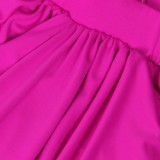Summer Sexy Pink Hollow out Slit Long Maxi Dress