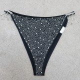 Summer Sexy Black Beaded Tassel Bra and Matching Panties Set