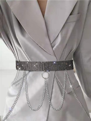 Cintura da cintura con catene scintillanti con perline formali