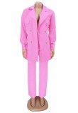 Autumn Casaul Pink Long Sleeve Shirt and Pant Set