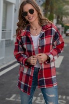 Autumn Casual Red plaid Long Sleeve Loose Shirt