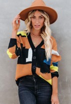Fall Classic Contrast Color knitted Cardigan