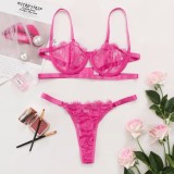 Sexy Rose Lace Bra and Panty Lingerie Set