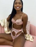 Sexy Pink Lace Bra and Panty Lingerie Set