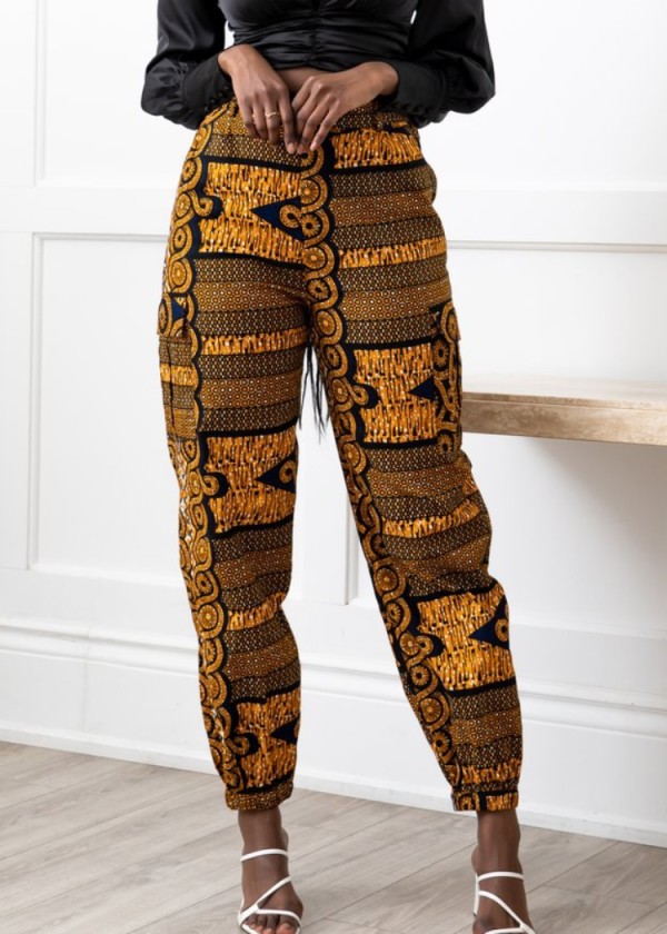 Autumn Casual Retro Print Ankle Banded Pant