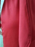 Autumn Red V-Back Tied Knit Mini Dress