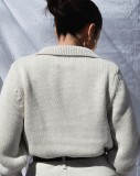 Winter Turndown Collar V-Neck Sweater Top Khaki