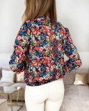 Autumn Casual Zip Up Floral Jacket