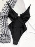 One-Piece Black High Cut Swimwear