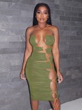 Summer Green Sexy Lace-Up Bodycon Party Dress