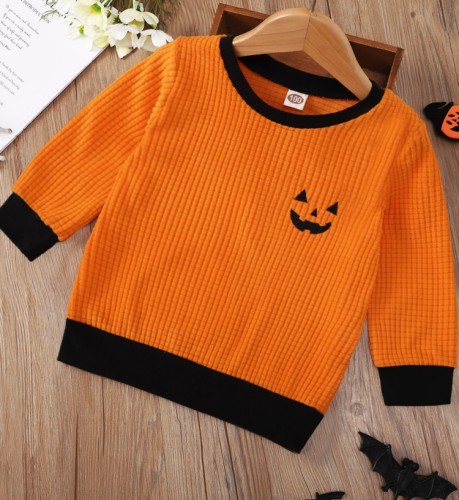 Camisa de Halloween de cuello redondo de otoño para niña de niños