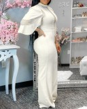Autumn Formal White Patch Sexy Jumpsuit