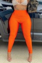 Herbst Orange High Waist Basic Leggings