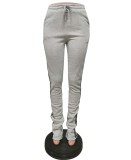 Fall Sporty Piping Contrast Pants