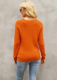 Fall Sexy Cut Out Contrast Long Sleeve Sweater