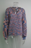 Fall Fashion Yarn-Dyed Long Sleeve Sweater