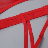 Erotic Red Hollow Out Galter Lingerie Set
