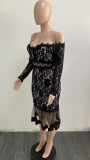 Autumn Formal Black Lace Sweetheart Mermaid Party Dress