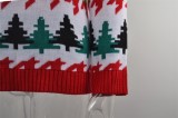 Santa Trees Print O-Neck Green Christmas Sweater