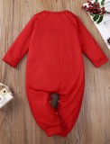 Baby Girl Santa Claus Print Red Christmas Rompers