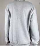 Autumn Letter Print Grey Oversized Crewneck Pullover Sweatshirt