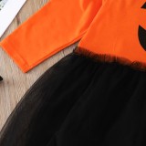 Kids Girl Devil Print Halloween Party Dress
