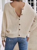 Winter Casual Khaki Button Up Sweater