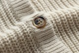 Winter Casual Khaki Button Up Sweater