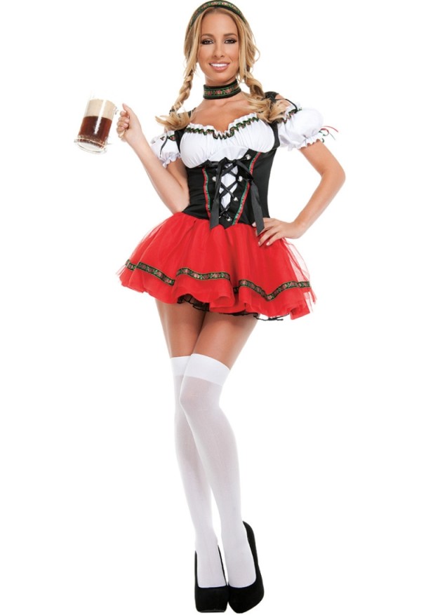 Sexy Carnival Halloween Party Beer Wench Waitress Girl Cosplay Costume