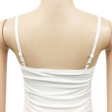 Summer Sexy White Strap Slit Dress