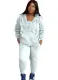Fall Plus Size Casual Gray Zipper Hoode Two Piece Tracksuits