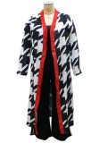 Winter White and Black Print Long Cardigans