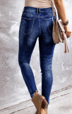 Autumn Blue Ripped Fitting Jeans
