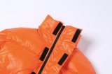 Winter Orange Zipper Turtleneck Long Sleeve Down Coat
