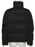 Winter Black Zipper Turtleneck Long Sleeve Down Coat
