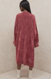 Winter Red Long Sleeve Long Sweater Coat with Pockets