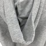 Fall Casual Gray Long Sleeve Hoody Mini Sweatdress