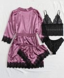 Sexy Rose Nightgown And Panty Lace Lingerie Set
