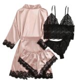 Sexy Peach Nightgown And Panty Lace Lingerie Set