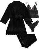 Sexy Rose Nightgown And Panty Lace Lingerie Set