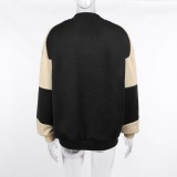 Winter Casual Color Block Buttop Up Baseball Jacket