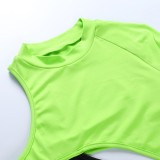 Fall Sexy Green Open Shoulder Hollow Out Bodysuit