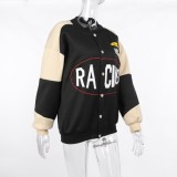 Winter Casual Color Block Buttop Up Baseball Jacket