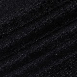 Winter Sexy Black Velvet Beaded Split Sling Mini Dress
